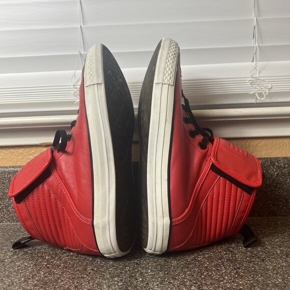 Converse All Star CT Hydro Leather High Top Red Black Mens Sz 9 Sneaker Women 11 - Picture 5 of 11